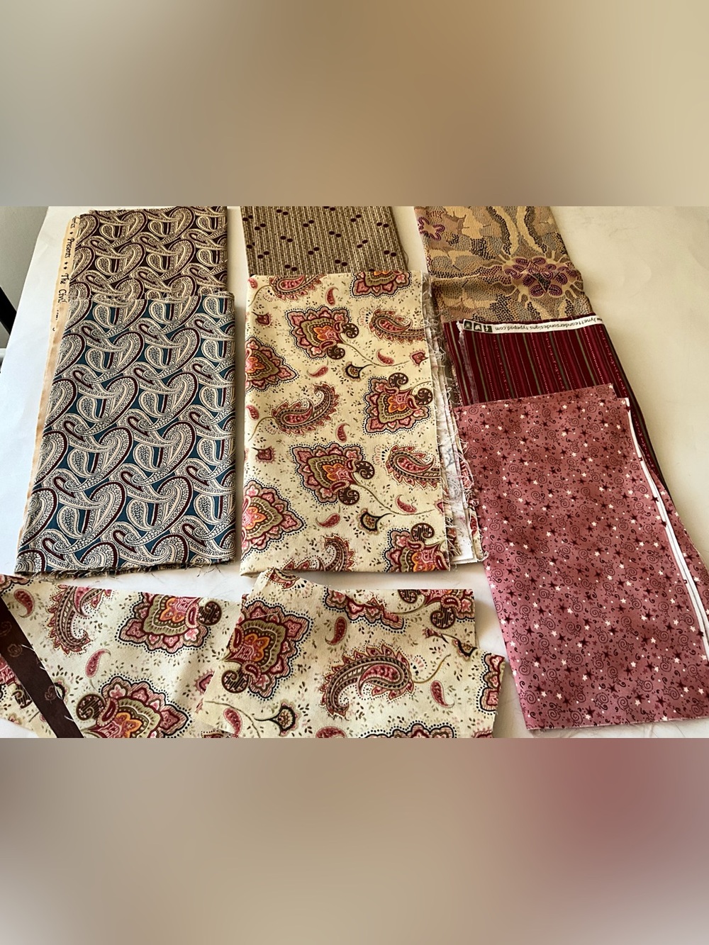 Quilting Sewing Crafts Materials Lot Marcus #3765 Civil War Paisley Stars